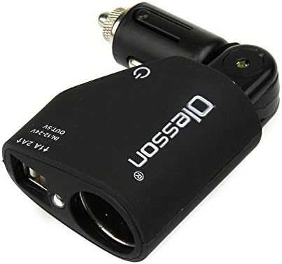 Dual 2 USB Car Charger Cigarette Lighter Socket Mount Holder Splitter DC 12-24V (pattern3 black)