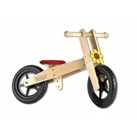 Wooden Training Bike with Pneumatic Tyres, basswood