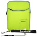 New Green Amazon Kindle DX 3 Pocket Vertical Carrying Sleeve + Determination Hand Strap
