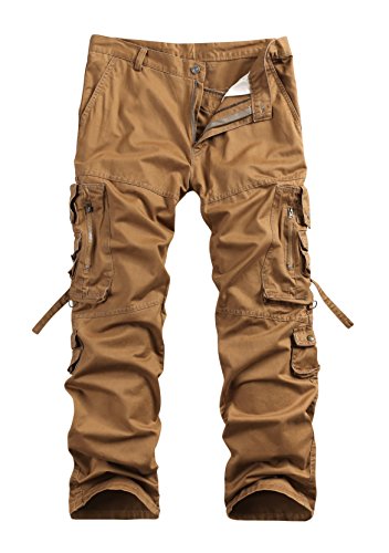 Men s cotton casual military army cargo camo combat work pants (u…
