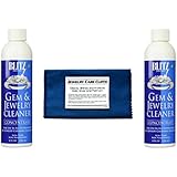 2 Pack 8oz BLITZ Concentrated Jewelry Cleaning Solution + FREE Microfiber Cleaning Cloth - Ideal for use with Ultrasonic Cleaners!