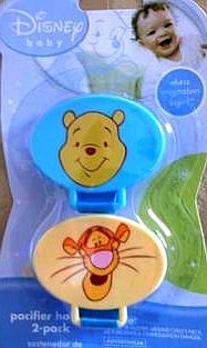 Disney Baby Winnie The Pooh Pacifier Holder 2 Pack - Blue Boy