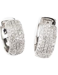 14k White Gold Huggy Diamond Earring with .51 Cttw of Diamonds (G-H Color, SI3-I1 Clarity)