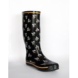 Purdue Boilermakers Women's Black All-Over Print Rubber Rain Boots