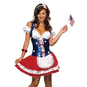 Sexy Adult American Girl Patriotic July 4th Costume