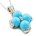 Turquoise Color Ball Cross Necklace 16 (Sterling Silver)