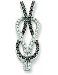 0.5 Carat 14K White Gold Black & White Diamond Knot Pendant