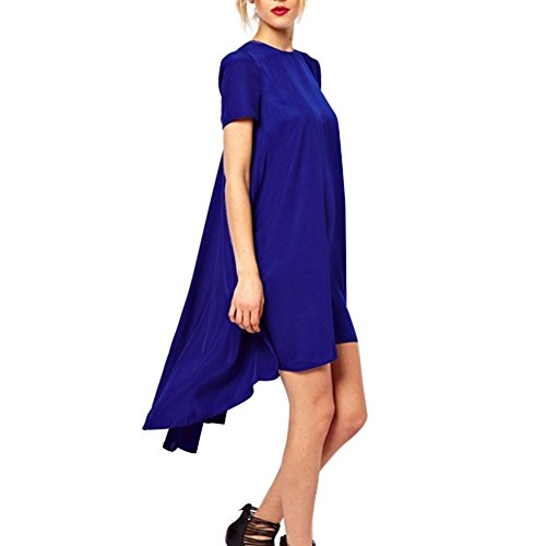 MIOIM 燕尾ドレス エレガント レディ ワンピース 半袖 ゆとり カジュアル ウェディング 誕生日 パーティー お呼ばれ ミニ ビーチ ドレス シフォン