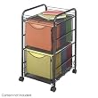 Safco 5212BL Black Onyx Mesh File Cart with 2 File Drawers