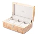 Axis Luxury 3 Watch Storage Case Display Box Wood Burl