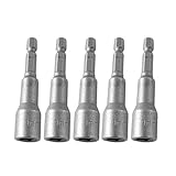 uxcell 六角ソケットビット　メタル製ビット　磁性　ボールエンド　9x65mm 5本入