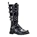 MENS BOOTS Gothic Style Calf Boots Zipper Buckles Hardware