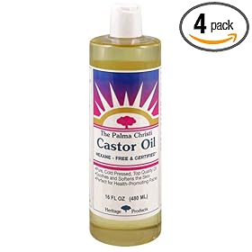 Heritage Products Castor Oil, The Palma Christi, 16 Fluid Ounces (480 ml) (Pack of 4)