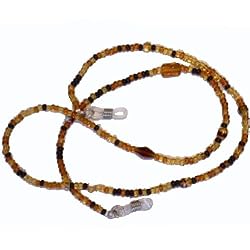 Eyeglass Leash with Beads in Brown Tones