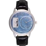 Nicolet Mens Platinum Ingot Swiss Strap Watch - Blue by Croton