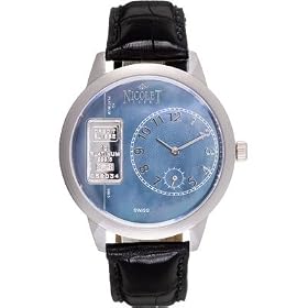Click here to buy Nicolet Mens Platinum Ingot Swiss Strap Watch - Blue by Croton.