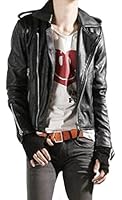 Generic Mens Oblique Zipper PU Leather Casual Cool Jacket Coat &iexcl;&shy;