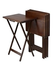 Furniture: Winsome Wood TV Table, Antique Walnut Finish, Set of 4 - Winsome Wood