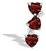 14K White Gold Genuine Heart Garnet and Diamond 3-Stone Pendant
