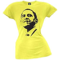 Obama - Silhouette Juniors T-Shirt - Bright Yellow