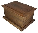 Solid Walnut Cremation Urn - Bevel Top Series - 233 Cubic Inch Capacity