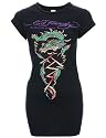 Ed Hardy T-Shirt "Lightning Dragon" Damen Schwarz