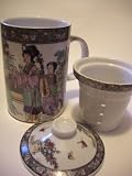 Japanese Geisha Green Tea Cup & Infuser