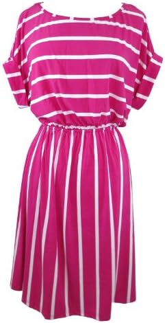 Spring Import Nautical Pinup Pink and White Stripes Weekend Lounge Dress (L)