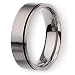 Grooved Flat Brushed Titanium Ring (7.0 mm) - Sizes 6-13