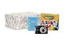 Olympus FE-46 12MP Digital Camera Black Crayola Kit with 5x Optical Zoom and 2.7 inch LCD and Blue Case, 64 pack of Crayons and Storage Box