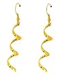 Long Goldtone Metal Swirl Dangle Earrings Fashion Jewelry