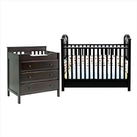Roxanne 3-in-1 Convertible Crib Nursery Set in Ebony