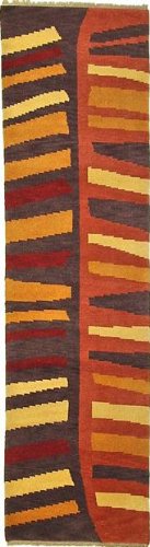 3x10 Brown Hand Knotted Wool Tibet Rug