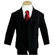 Gino Wedding Formal Boy Black Suit with Red Tie Sizes Baby to Teen