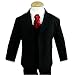 Gino Wedding Formal Boy Black Suit with Red Tie Sizes Baby to Teen
