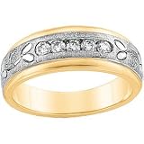 14K Two Tone Gold Diamond Duo Ring