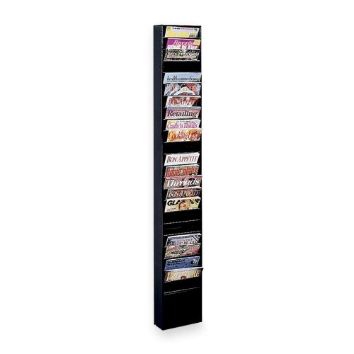 Buddy Products 23 Pocket Display Rack, Steel, 27.1 x 65.5 x 9.75 Inches, Black (0813-4)