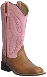 Old West Pink Womens All Over Leather Broad Square Toe Cowboy Boots 8 M