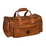 NFL Pittsburgh Steelers Saddle Brown Leather Carry-on Bag