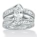 Jewelry : 2-Piece DiamonUltra™ Cubic Zirconia Sterling Silver Wedding Ring Set
