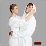 Review Spa & Resort  / Burgundy 4lb. Hooded Terry Bathrobe, Soft Douible Loop Terry, Full Length 52 Inches, Unisex Design