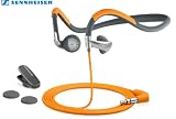 Sennheiser PMX 80 Sport II In-Ear-Kopfhoerer (1,2 m Kabellaenge, Earpolster, Kabel-Clip, 2 Jahre Garantie) grau/orange