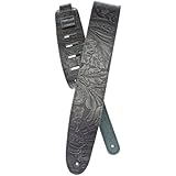 Planet Waves Embossed Leather Guitar Strap, Black
