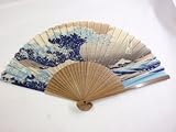 高級シルク扇子　大波