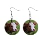 Cow Calf Dangle Button Earrings