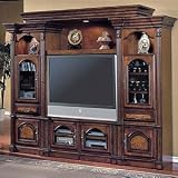Parker House Portofino Expandable TV Stand / Entertainment Wall System - 4pc - Brown Pecan