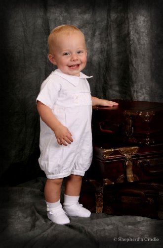 Pintucked / Hand Smocked Heirloom Christening Romper