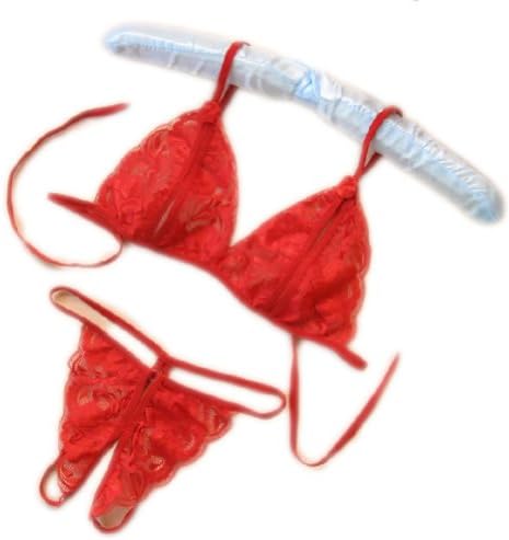 Sexy Bra plus Hot Lace G-string Trong Underwear for Ladies dropusaCWC07Red