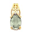 14K Yellow Gold Prasiolite and Diamond Pendant
