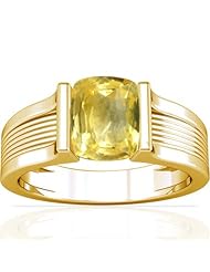 18K Yellow Gold Cushion Cut Yellow Sapphire Solitaire Ring